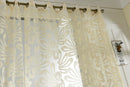 Beige Jacquard Big Flower Eyelet Curtain Sheer Living Room Valance 1x2.5M