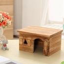 Natural Wood Rectangle Small Animal Pet Hamster House Bed Summer Cool Guine