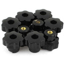 10 Pcs 32mm Dia M6 Thread Screw On Type Star Head Clamping Knob Grip
