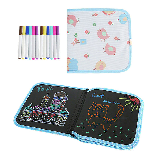 Erasable Drawing Pad Doodle Writing Board for Kids Toddler 12Pcs Pens