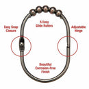 Shower Curtain Rings/Hooks Set Decorative Oil Rubbed Bronze Finish, Easy Gl P2F9