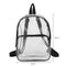 Transparent PVC Backpacks Women Clear School Knapsack Shoulder Bags (Black)