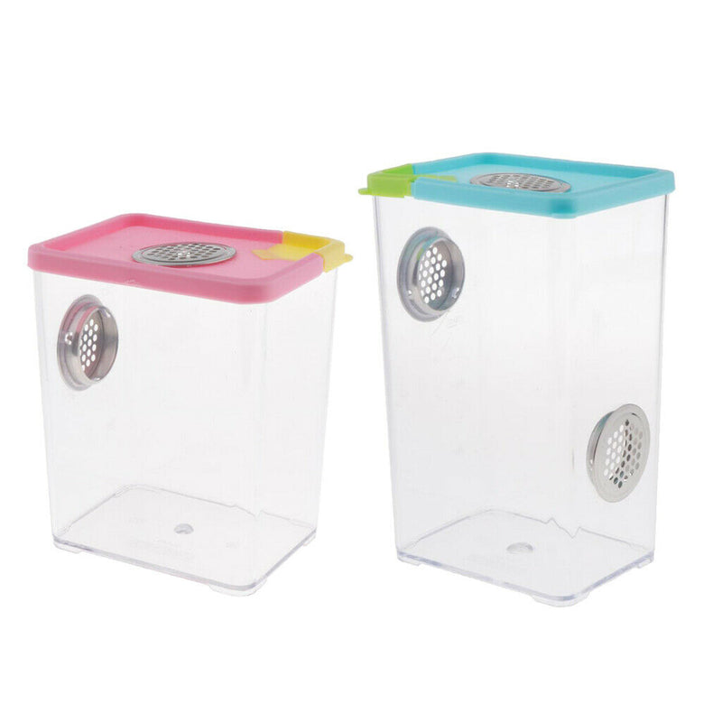 Set Of 2 Plastic Reptile Insect Spider Incubation Box Amphibians Breeding Boxes