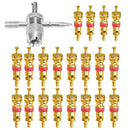 20pcs Valve Cores with 4-in-1 Tyre Tire Valve Stem Remover Repair Tool