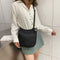 Solid Color Shoulder Handbags Leather Women Big Flap Crossbody Bags (Black)