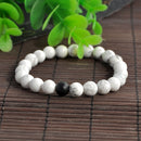 Couple His and Hers Bracelet Balanced Howlite Matte Black &White Beaded Bracelet
