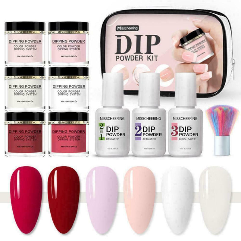 1set BORN PRETTY Nail Dipping Powder System Dip Liquid Nail Brush Kit Art B7K2