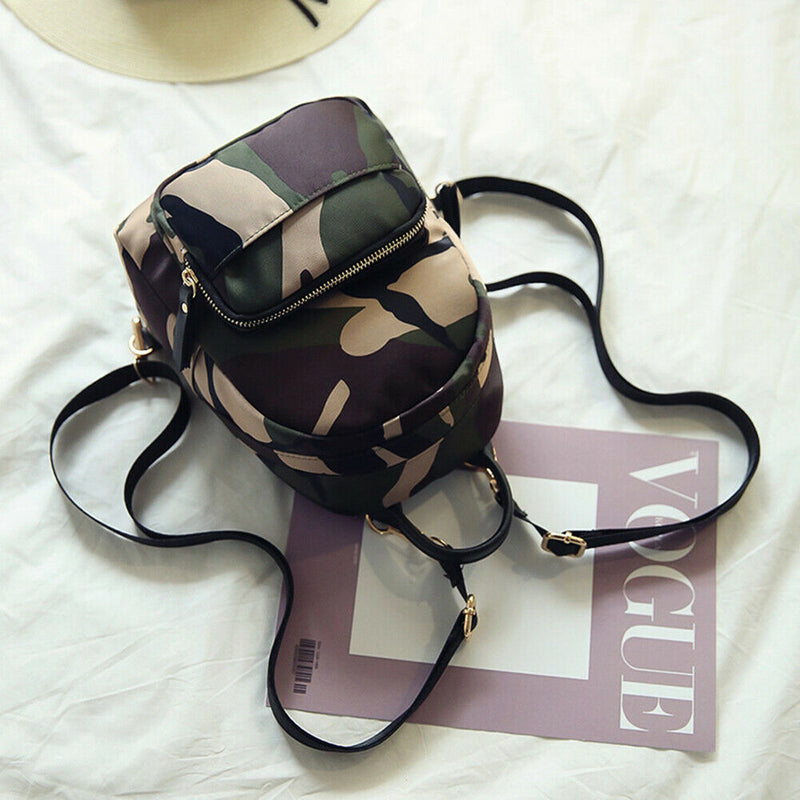 Spring Fashion Women Multifunction Nylon Backpack Shoulder Bag(Camouflage)