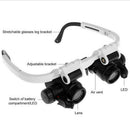 Headband Glasses Magnifier With LED Light 8X 15X 23X Watchmaker Jeweler Loupe Nw