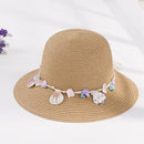 shell Summer Hats for Women Fashion Design Women Beach Sun Hat Foldable Bri