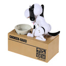 New Cute Stealing Coin Money Box Dog Piggy Bank Storage White/Black SN9F