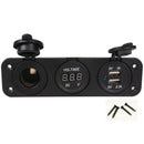 Triple 3.1 Amp USB Charger + Voltmeter +12 V Socket Panel Marine Outlet Jac T3U5