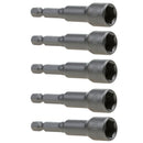 5pcs  Nut Driver Socket Set 1/4" Hex Drive Metric 10mm Drill Bits