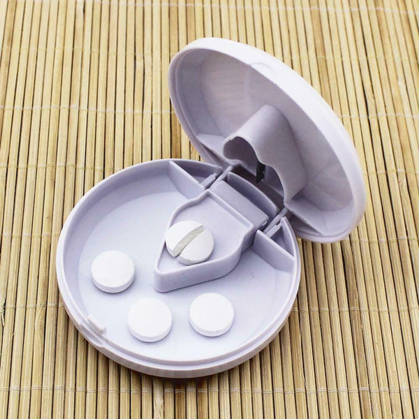 Round Cutter Crusher Powder Tablet Medicine Tablets Cut Splitter (White)