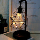 Creative Holiday Retro Iron Art Minimalist Hollow Diamond Table Lamps Readi