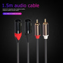 Dual RCA Male Plug to Dual XLR 3Pin Male Audio Extension Cable for Microphone