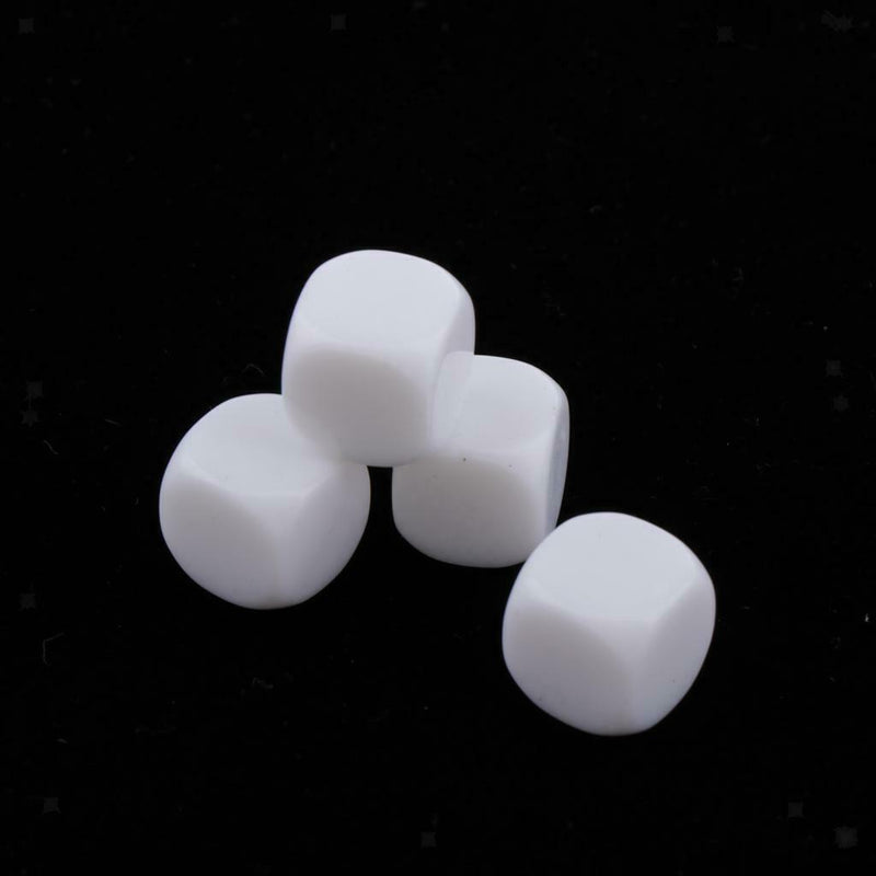 50pcs 1,2cm White Opaque Dice 6 Faces Acrylic Dice Game DIY White Table For MTG