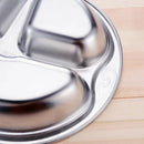 Cartoon Style Stainless Steel Divided Kids Plate with Lid Separated Container