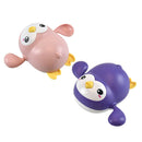 2 Pieces Cute Clockwork Swimming Penguin Bath Paddling Water Play Toys