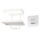 Wall Mounted Suction Shelf White Jars Sundries Container Toilet Tissue Roll