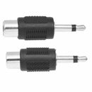 3.5mm Mono Male to RCA Female Audio Adapter Coupler 2 Pcs M7A6