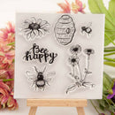 Happy Bee and flower honeycomb Silicone Stamp DIY Scrapbooking Photo Album De MO