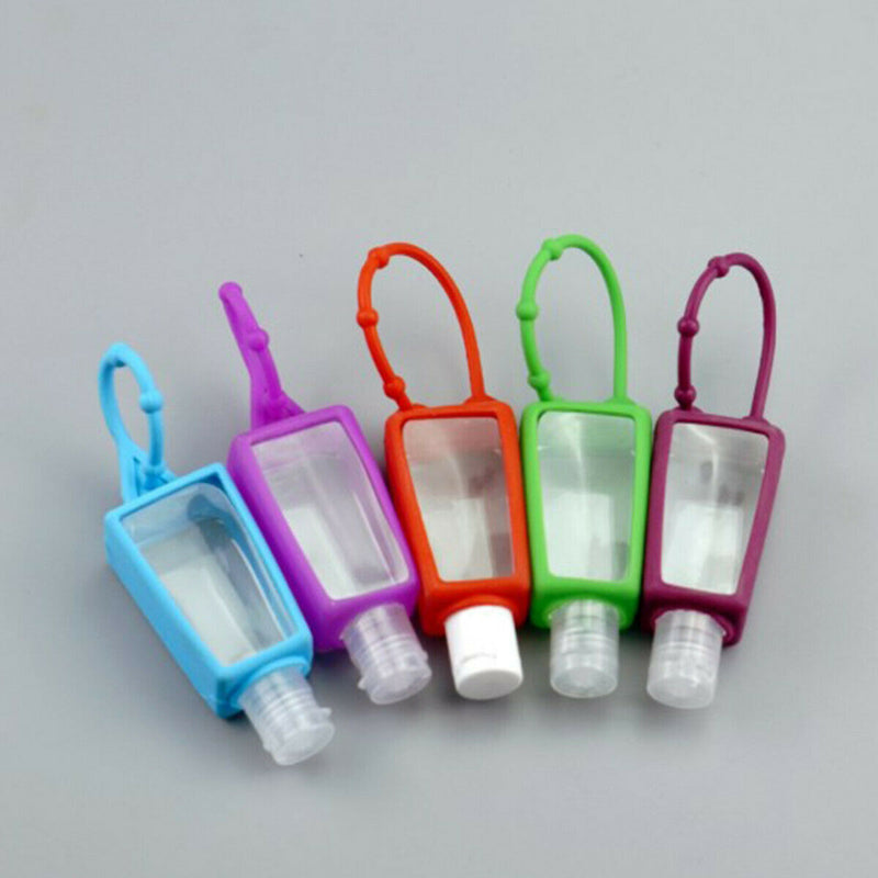 30ML Portable Empty Refillable Bottle Keyring Travel Sanitizer Holders Silicone