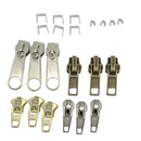 22pcs Assorted Fixed Zip Sliders Stops Zipper Repair Kit Rescue Replacements