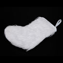 Christmas Stocking White Fluffy Plush Socks Candy Gift Bag Xmas Tree Decor