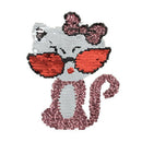 cat reversible sequined sew on patches for clothes diy sweater coat applique JR