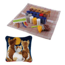 Three Cat Pattern Pillowcase Latch Hook kit DIY Needle Craft with Basic Tool