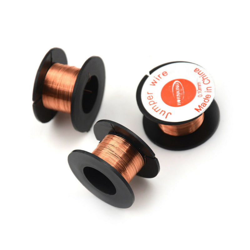 3 Roll Magnet Wire AWG Gauge Enameled Copper Coil Winding 0.1mm S Kw