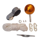 11m/36ft Flag Pole Parts Repair Kit Cleat Truck Pulley Hardware for Courtyard