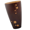 Handmade Wooden Lemon Cup Tea Cup Flower Pattern Natural Wood Cup Tumbler