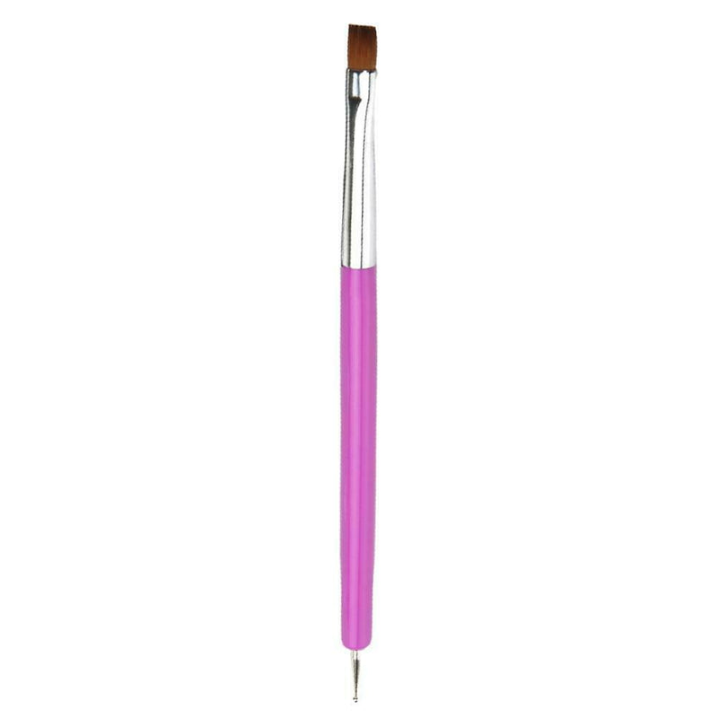 1pc Pro Double-Ends Nail Art Pen Painting Dotting Polish Brush Tools(Pink)