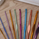 Aluminum Crochet Hooks Needles Knit 22pcs Set Multi Color Weave Craft Yarn ECQ