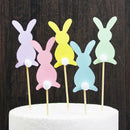 5PCS Happy Easter Rabbit Cake Toppers Cake Decorating Supplies Party DecoraS Kw