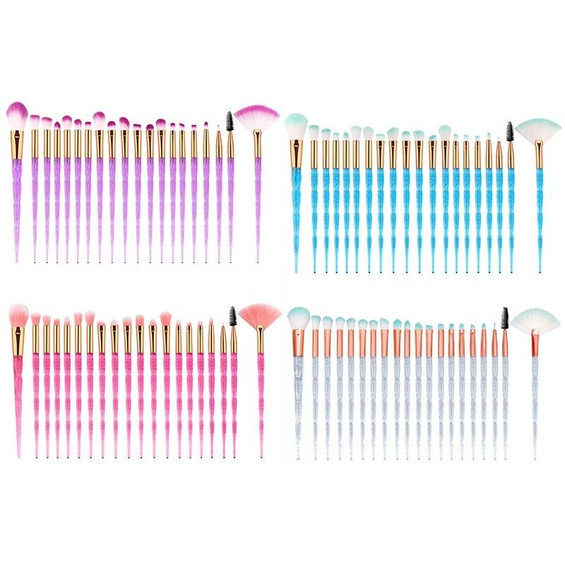 20Pcs/Set Professional Complete Diamond Beauty Makeup Brushes Eyebrow Eyesh M5I6