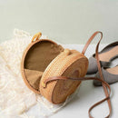 Bali Island Hand Woven Bag Round Butterfly buckle Rattan Straw Bags Satchel
