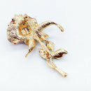 Rose Flower Alloy Wedding Clothes Accessory Pin Brooch Women Christmas Gift