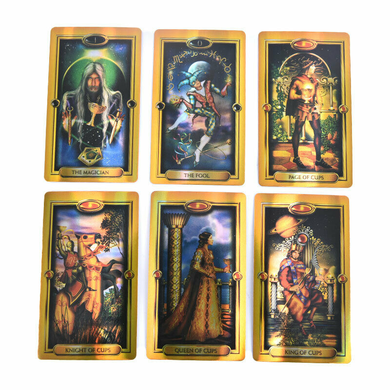 1PC Holographic Radiant Rder Wait Tarot Cards Full English Card Board GameS Hn
