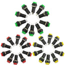Set 10pcs Car Boat Switch Latch Locking Dash ON-OFF Push Buttons Yellow 12mm