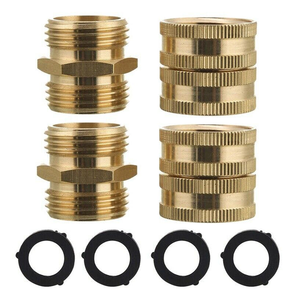 Garden Hose Adapter,Male To Male,Female To Female,3/4 Inch Brass Connector,