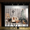 0.9X1.5m Christmas Background Cloth Pictorial Cloth Party New Year Xmas Tree Gif