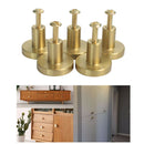 5PCS Golden Brass Door Knobs Cupboard Drawer Furniture Handle Cabinet Pulls