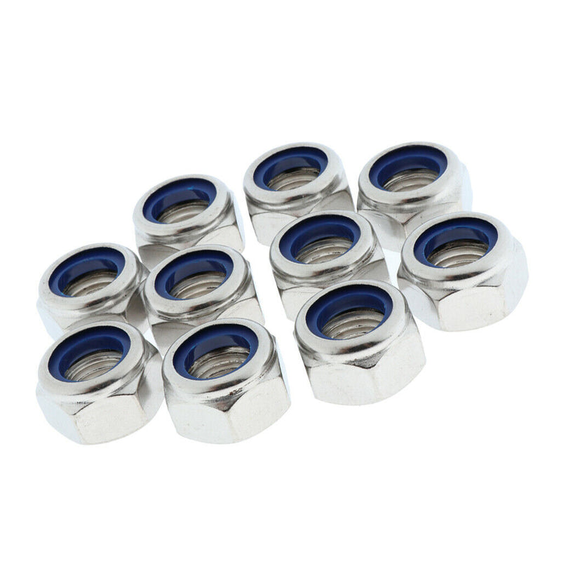 Lock Nut 50Pcs M20 Stainless Steel Hex With Nylon Insert By Bolt Dropper High