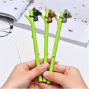 3pcs Cute bear Gel Pen Green Branch Black Ink Pens 0.5mm Kids Writing Gifts  ME