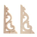 1Pair Europe Style Exquisite Wood Carved Applique Furniture Home Door WallDecor~