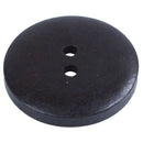 30 Pcs Dark Brown Pattern 2 Holes Round Wood Sewing Buttons 30mm(1 1/8")Dia Y7E5