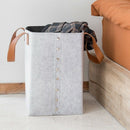 Felt Storage Basket with Open Buttons Dirty Clothes Laundry Basket Foldable